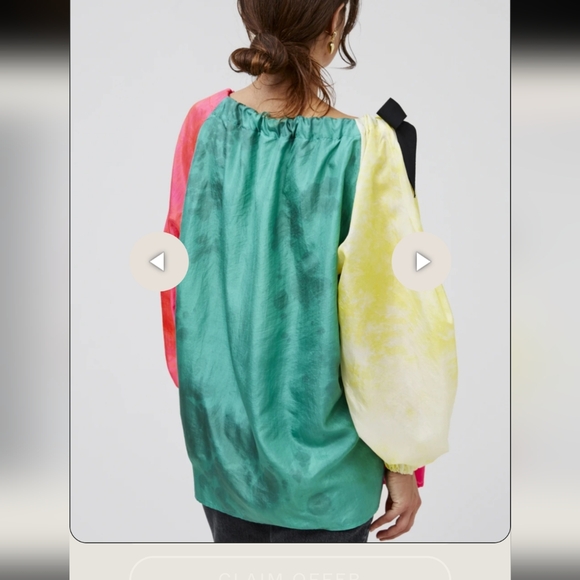 Rachel Comey The Jest Silk Neon Color Block Oversized Top Sz. 2 - Picture 10 of 10